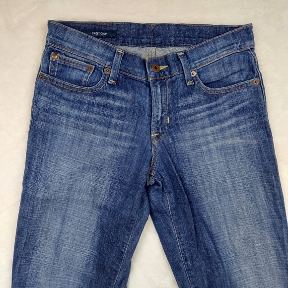 Lucky Brand Sweet Crop Mid Rise Blue Cropped Jeans Hayward Size 27 - Picture 2 of 14